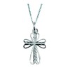 Sterling Silver Floral Cross Necklace