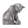 Sterling Silver Cat With Wool Sculpture