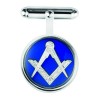 Sterling Silver Blue Masonic Post Cufflinks