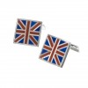 Sterling Silver Union Jack Square Cufflinks by Murry Ward