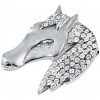 Sterling Silver Crystal Set Horse Head Brooch
