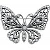 Sterling Silver Crystal Butterfly Brooch