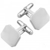 Sterling Silver Heavy Gauge Plain Rectangular Swivel Cufflinks