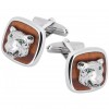 Sterling Silver Emerald Set Tigers Head Swivel Cufflinks