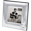 Sterling Silver 5X5cm Teddy Bear Motif Photo Frame With Mahogany Finish Back