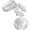 Sterling Silver Pair Of Mother Of Pearl Button Covers