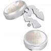 Sterling Silver Pair Of Mother Of Pearl Button Covers
