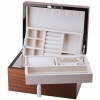 Sterling Silver Mahogany Jewellery Box With Removable Trays