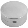 Sterling Silver Small Plain Round Hinged Pill Box