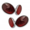 Sterling Sterling Silver Cornelian Oval Cufflinks