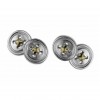 Sterling Silver Button Cufflinks With Gold Thread