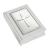 White Leather Bible With Plain Cross